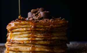 Pumpkin Pie Mix Pancakes with Cinnamon Honey Butter