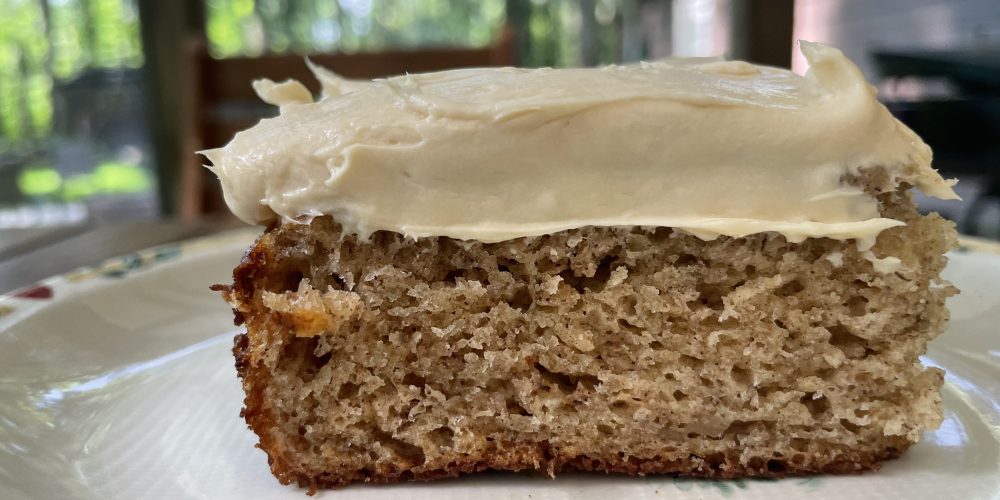 Banana Cake with Caramel Cream Cheese Frosting