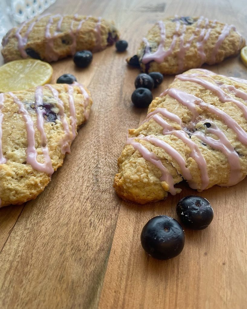 Blueberry Lemon Scones with Icing Drizzle
